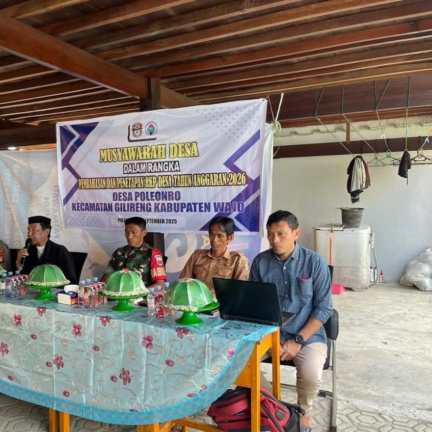 Desa Poleonro Gelar Musyawarah Desa Penetapan RKP Desa Tahun 2026